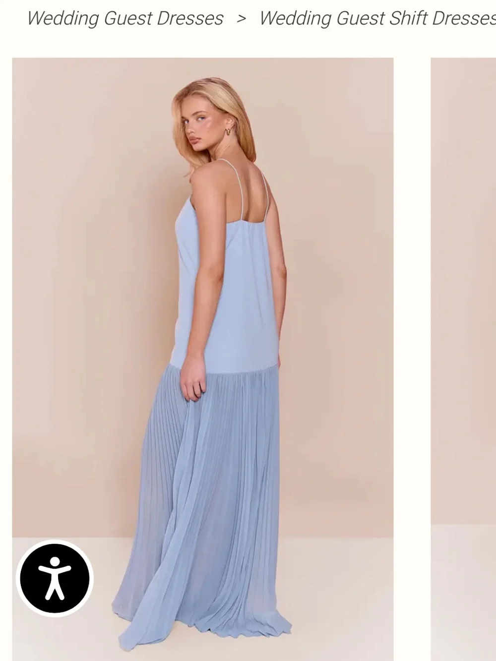 Light Blue Pleated Maxi Dress- PrettyLittleThing